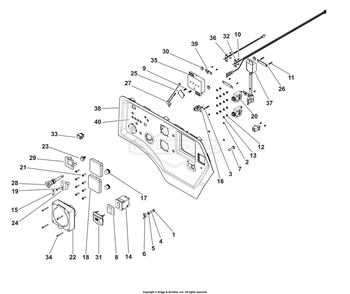 Control Panel (80101998) Diagram and Parts List for 030851-01  Briggs and Stratton Generator